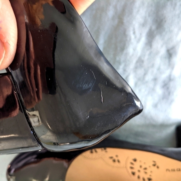 Nwot CL by Laundry Black Patent Round Toe Pump 8 Block Heel Office - Picture 7 of 9